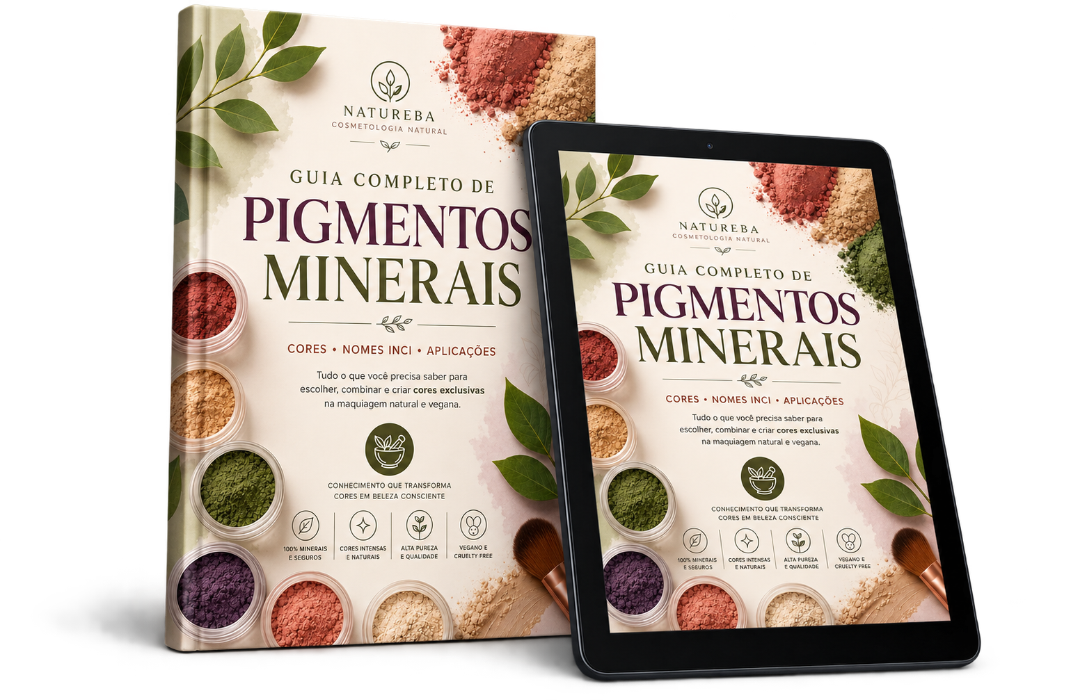 Guia completo de pigmentos minerais em livro e tablet