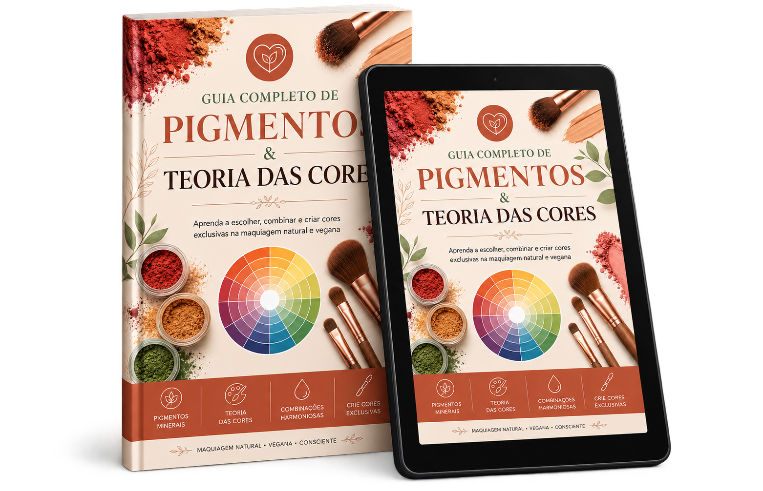 Guia completo de pigmentos e teoria das cores em livro e tablet